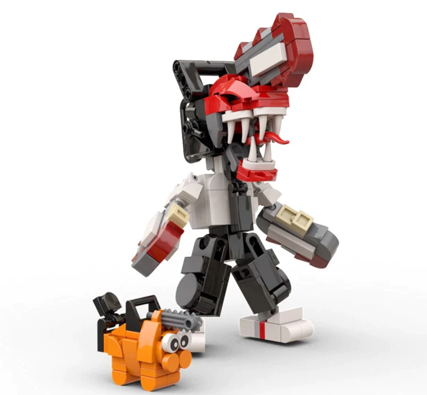Figura de bloques Chainsaw Man y Pochita